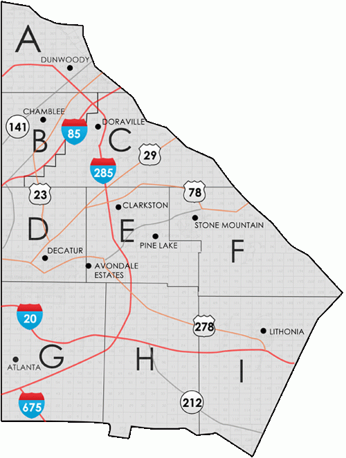Map Of FOG DeKalb County GA