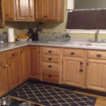 Stripped Oak Cabinets Before And After Use Thompson Water Seal To
