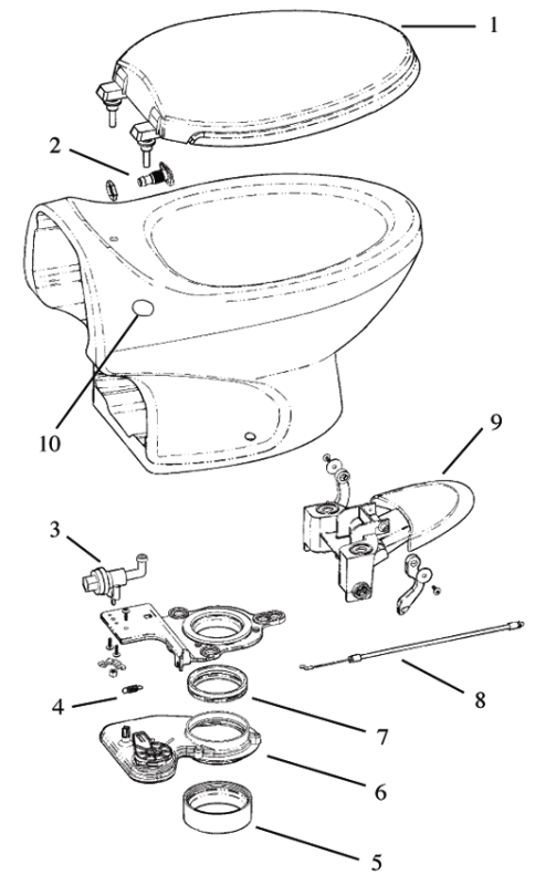 Thetford Aria Classic RV Toilet Repair Parts Diagram Toilet Repair 