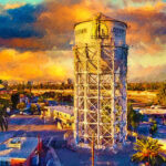The Historic Santa Ana Water Tower At Sunset Digital Art By Watch And Relax