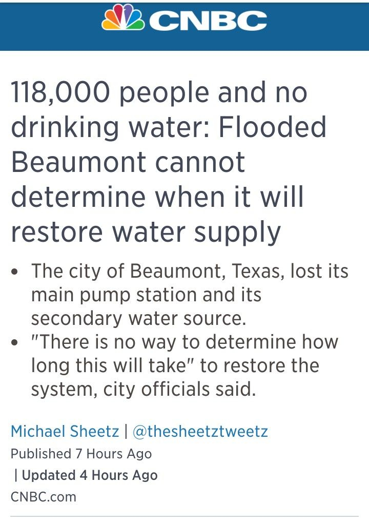 118 000 People And No Drinking Water Flooded Beaumont Cannot Determine 