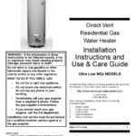 AMERICAN WATER HEATER ULTRA LOW NOX MODELS INSTALLATION INSTRUCTIONS